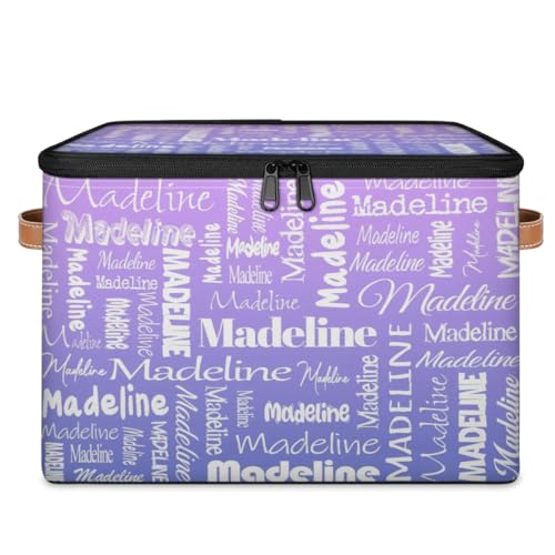 Custom Storage Basket with Name, Personalized Keepsake Box, Purple | Foldable Fabric Gradient Large Memory Bin with Handle Lid Lightweight Waterproof Dustproof, 14"L x 10.2"W x 10.4"H - color: Option 23