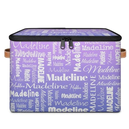 Custom Storage Basket with Name, Personalized Keepsake Box, Purple | Foldable Fabric Gradient Large Memory Bin with Handle Lid Lightweight Waterproof Dustproof, 14"L x 10.2"W x 10.4"H - color: Option 23