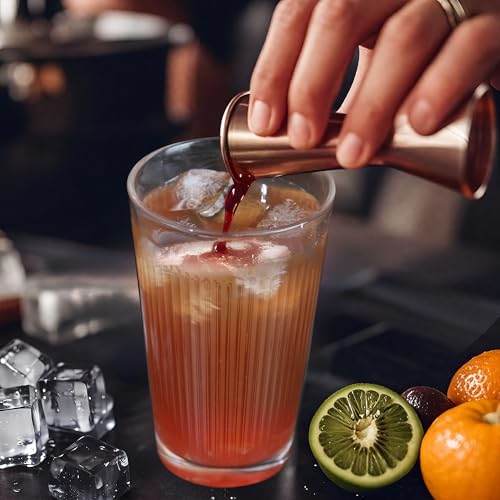 Cocktail Shaker Set - Bartender Shaker Kit with Mixing Tools & Stainless Steel Strainer, Premium Bar Tool Set for Crafting Martinis & Whiskey Cocktails (Rosegold) - color: Rose Gold Set