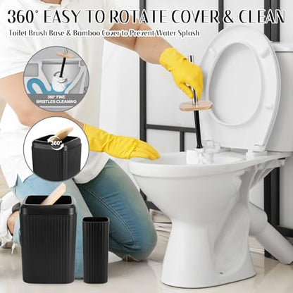 XLHOMO Black Bathroom Accessories Set 17PCS Bathroom Set with 3PCS Soap Dispenser Bathroom Accessory Set Black Trash Can for Bathroom Decor - size: Bath Set, style: Black