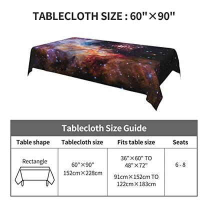 Worltoldb Galaxy Tablecloths Polyester Table Cloth for Kitchen Dinning Table Washable Table Cover for Parties Wedding Picnic - color: White7