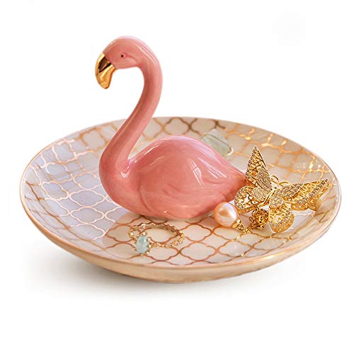 PUDDING CABIN Flamingo Gifts for Women Ring Holder for Jewelry, Pink Decor Flamingo Gift for Women Girls Friend Her Mom Mothers Day Birthday Christmas Thanksgiving Valentines - style: Flamingo