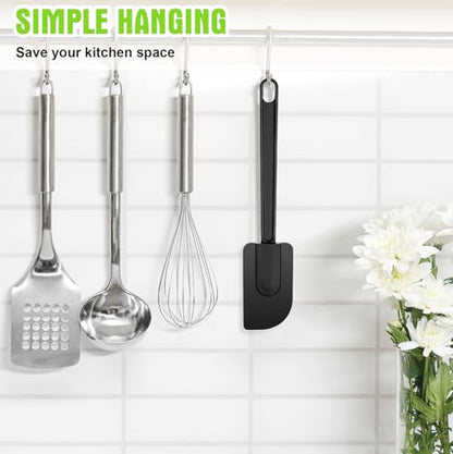 Meekoo 5 Pcs 10 Inch Rubber Spatula 500℉ High Heat Resistant Spatulas | Silicone Spatulas, for Baking Kitchen Cooking, Commercial Food Bpa Free Grade Non Stick Dishwasher Safe, Black - color: Black, size: 10 Inch