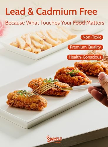 Sweese Rectangular Porcelain Platters, Serving Trays for Parties, 13.8 Inch Large Serving Dishes for Steak, Taco, Sushi, Appetizer, Cake - Dishwasher & Oven Safe - Set of 4, White - size: 13.8 Inch