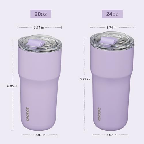 BJPKPK 20oz Spill Proof Coffee Tumbler, Insulated Stainless Steel Cup | Double Wall Vacuum, Leakproof Lid, Keeps Hot/Cold/Iced, BPA Free, Dishwasher Safe, Cupholder, Travel, Lavender - color: Lavender