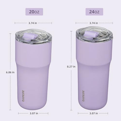 BJPKPK 20oz Spill Proof Coffee Tumbler, Insulated Stainless Steel Cup | Double Wall Vacuum, Leakproof Lid, Keeps Hot/Cold/Iced, BPA Free, Dishwasher Safe, Cupholder, Travel, Lavender - color: Lavender