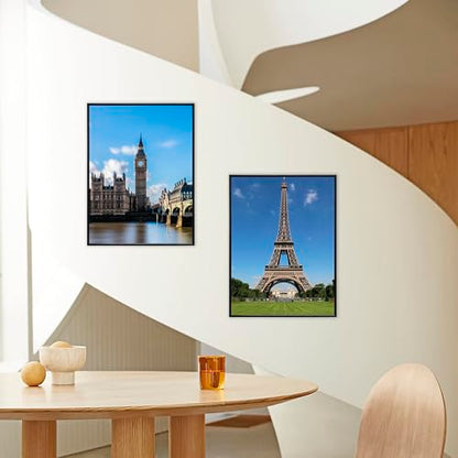 GOmaize Front Loading Aluminum alloy Black Picture Frame 30x40cm Set of 2 Wall Mounting - color: Black, size: A3
