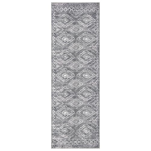 KILOCOCO Washable Runner Rug 2x6 ft Non-Slip Hallway Runners, Grey | Non Slip Runner Rug, Printed Kitchen Runner Rug, Low-Pile Entryway Runners, Soft Geometric Rugs for Bedroom Hall Living Room - color: Grey, size: 2' x 6' (Runner)
