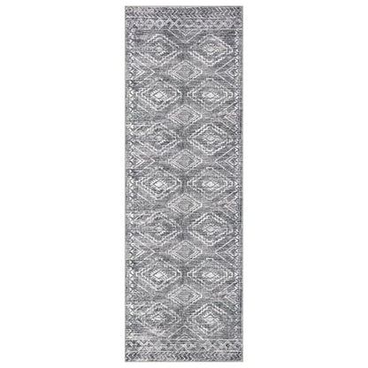 KILOCOCO Washable Runner Rug 2x6 ft Non-Slip Hallway Runners, Grey | Non Slip Runner Rug, Printed Kitchen Runner Rug, Low-Pile Entryway Runners, Soft Geometric Rugs for Bedroom Hall Living Room - color: Grey, size: 2' x 6' (Runner)