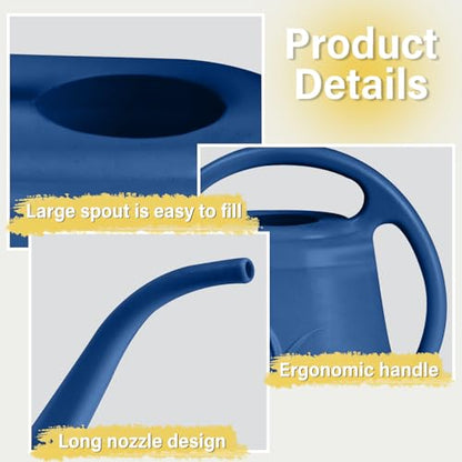 ZXJ Plant Watering Can - for Indoor and Outdoor Home Garden Plants - with Long Spout - Blue - 1/2 Gallon - color: Blue