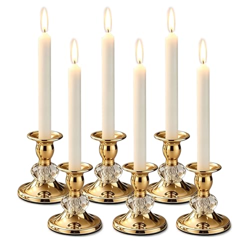 Candlestick Holders Taper Candle Holders, Candle Stick Candle Holder for Table Centerpiece, Wedding Reception, Festive Christmas Mantel Decoration or Home Decor(Gold, 3 Sets(6 Pcs)) - color: Golden, size: 3 Sets(6 Pcs)