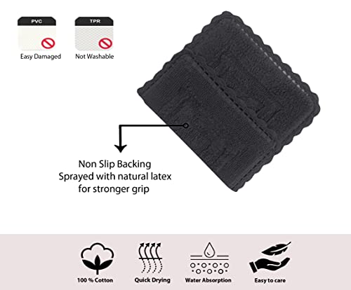 Home Weavers Casual Elegance Reversible Bathmat 100% Cotton Bathroom Rugs Set, Washable Rug, Extra Soft and Absorbent Bath Rug, Kitchen Mat, Bath Mat Set, Non Slip Mat, 24"x40" Rectangle, Gray - color: Grey, size: 2' x 3'4" (Rectangular)