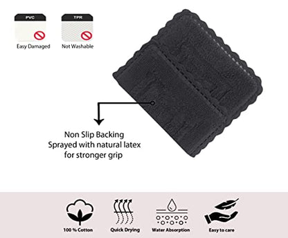 Home Weavers Casual Elegance Reversible Bathmat 100% Cotton Bathroom Rugs Set, Washable Rug, Extra Soft and Absorbent Bath Rug, Kitchen Mat, Bath Mat Set, Non Slip Mat, 17"x24" Rectangle, Gray - color: Grey, size: 1'5" x 2' (Rectangular)