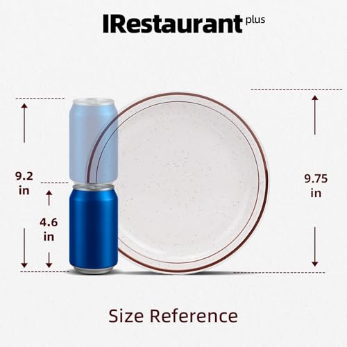 Stoneware Narrow Rim Commercial Grade Dinnerware Brown Speckle, Plate 9 5/8", Case of 24 - color: Brown Speckle, size: Plate 9 5/8"