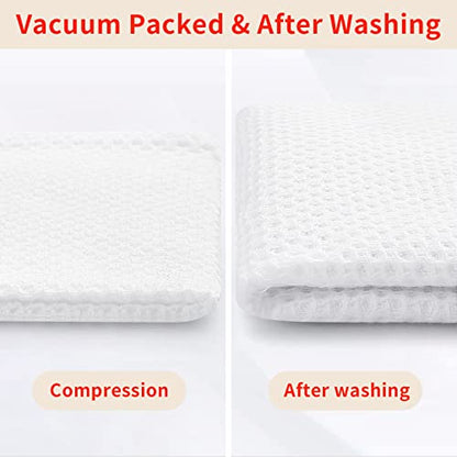 Homaxy 100% Cotton Waffle Weave Kitchen Dish Cloths 18-Pack, White | 12 x 12 Inches, Ultra Soft Absorbent Dish Towels, Quick Drying Dish Rags with Hanging Loop - color: White, size: 12 X 12 - 18 Pack