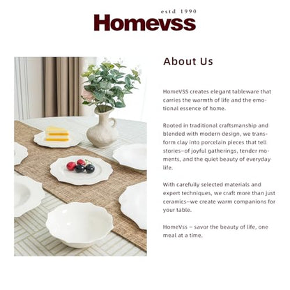HomeVss, New Bone China Dinnerware Set, Embossed Lotus Design, 20pc Set - color: Lotus, size: Service for 4 - 20pc Set