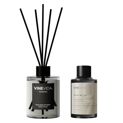 VINEVIDA Prime Reed Diffuser for Home & Bathroom | Long-Lasting Scent Sticks Set | Oil Stick Diffuser | Bathroom Scent - Room Fragrance No. 1007 - Inspired by: Dream On & Westin Hotels