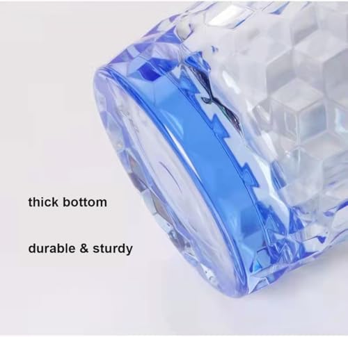 8 Oz Unbreakable Tritan Drinking Glasses Shatterproof Acrylic Glasses Drinkware BPA Free Hard Plastic Cups Reusable Kitchen Water Glasses Drinking Set of 6 (Blue) - color: Blue
