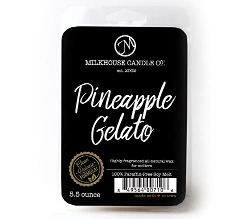 Milkhouse Pineapple Gelato Soy Wax Melts for Wax Warmer, 5.5 oz | Clean-Burning, Premium Fragrance Oil, Made in the USA - color: Pineapple Gelato