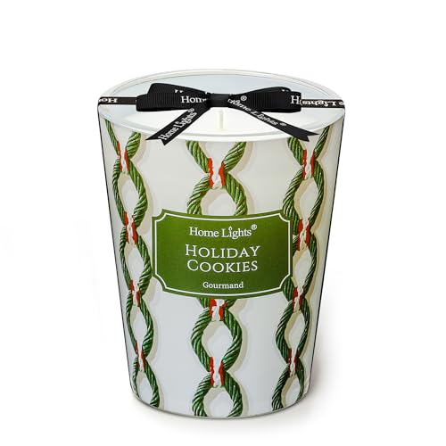 HomeLights 1-Wick Candles for Home Scented - 6.7oz Soy Wax Blend Candle Long-Lasting Fragrance, Rustic Modern Home Decor and Housewarming Gifts, Holiday Cookies - color: Holiday Cookies