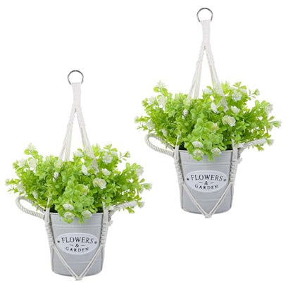 Macrame Plant Hanger 2 Pack Hanging Planters Baskets for Indoor Plant | Boho Hanging Holder, Handmade Woven Rope Hanger Kit, Decorative Braided Cotton Rope, Flower Pot Holder, for Garden Home Decor