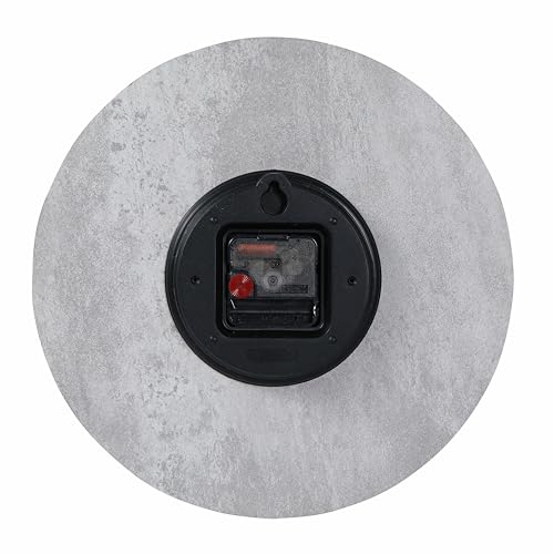 12-inch Silent Wall Clock, White-Gray | 3D Raised Numerals, Wooden Dial, Model: M-8845 - color: White-gray