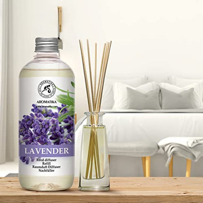Lavender Reed Diffuser Refill 17 Fl Oz - 500ml - Lavanda Refill - Wardrobe Freshener - Home Fragrance Oil - Air Freshener - Aromatherapy - Essential Lavender Oil Diffuser - Diffuser Refill