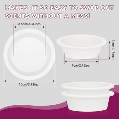 ASAWASA 2 Pcs Reusable Silicone Wax Melt Warmer Liners, Leakproof, No Mess, No Scrape, Non-Toxic, BPA Free,2.75 in in Bottom Diameter（Large Size 2pcs） - style: Two Large Size