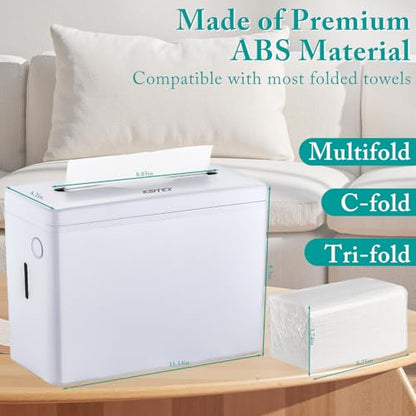 Paper Towel Dispenser Countertop,Non-Slip Base,White-S | Multifold Trifold Z-Fold Paper Towel Holder, Hand Towel Dispenser for Kitchen Bathroom Commercial,Single Sheet Dispensing - color: White-s