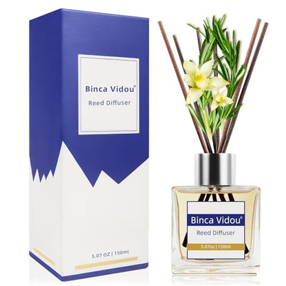 Reed Diffuser Set, Bergamot Vanilla Lavender and Jasmine Scented Oil Reed Diffusers for Bedroom Living Room Office, Giftable & Stress Relief 150 ml/5.07 oz - color: Mixed Fruity & Floral