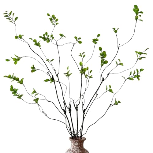 4 Pcs Artificial Greenery Stems Faux Branches for Vase, 37.4 Inch Artificial Eucalyptus Stems for Vase Filler Faux Plants Indoor for Centerpieces Home Decor