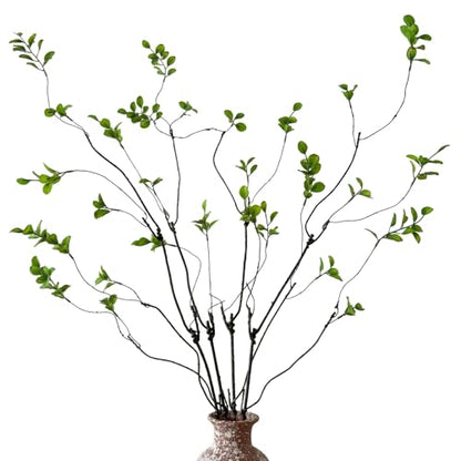4 Pcs Artificial Greenery Stems Faux Branches for Vase, 37.4 Inch Artificial Eucalyptus Stems for Vase Filler Faux Plants Indoor for Centerpieces Home Decor