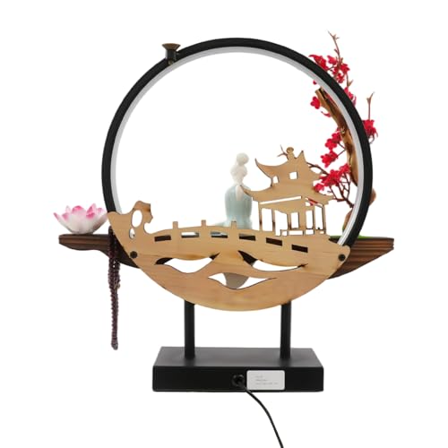 Backflow Incense Holder with LED Light, Countertop Incense Burner Holder Chinese Retro Ceramic Backflow Incense Burner for Relaxing or Home Decor (Style 4) - size: Style 4