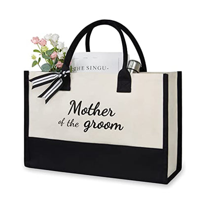 TOPDesign Canvas Tote Bag, Bridal Shower Gifts for Bride, Wedding Bachelorette Bride Gifts Shoulder Bag - style: Mother of the Groom