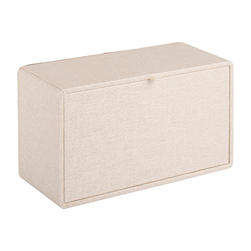 Fashion Leather Tissue Box Holder,Rectangular Tissue Box Cover for Bathroom Dresser Night Stand,Napkin Box Drawer Paper Dispenser,Home Office car Tissue Holder with Magnetic Bottom (Beige) - color: Beige