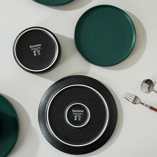 Salads & Desserts Plates, Set of 4, 8-Inch, Matte Green | Matte Glaze Stoneware Plate, Microwave Safe, Dishwasher Safe - color: Green, size: Salad Plates Set (4PCS)