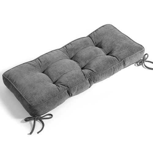 Detiblue Bench Cushion for Indoor Furniture,48x16Inch Tufted Bench Seat Cushion with Non-Slip, Comfortable and Durable for Shoe/Entryway/Storage with Cushion（Grey） - color: Grey, size: 48x16x4