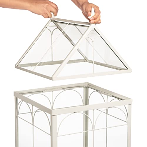 H Potter Freestanding Wardian Case Terrarium | Metal & Glass, Plant Stand - size: Medium