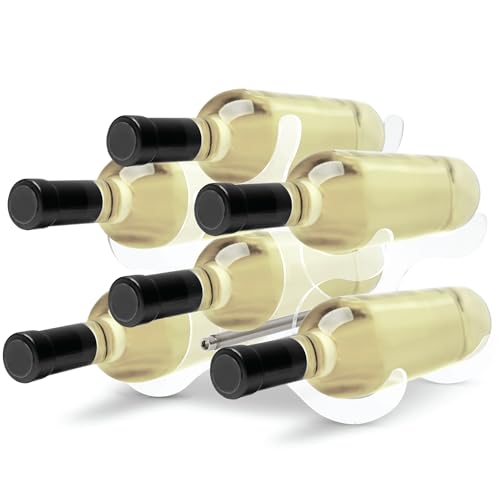 Acrylic Wine Rack | Portable Countertop Designer Bottle Holder | Small Stand for Storage