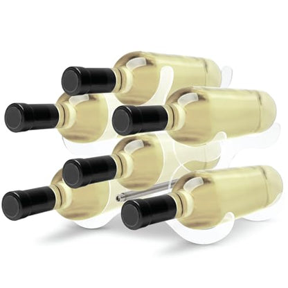 Acrylic Wine Rack | Portable Countertop Designer Bottle Holder | Small Stand for Storage