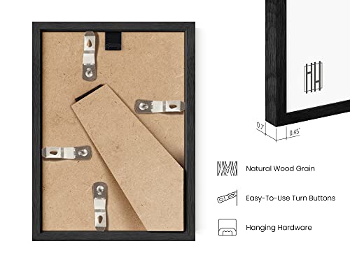HAUS AND HUES 4x6 Solid Oak Black Frame - Wall or Tabletop Display (Black Oak Frame) - color: Black Oak, size: 4x6 in, style: Set of 01