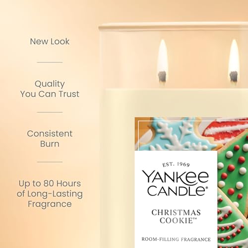 Yankee Candle Large Tumbler Scented Candle with up to 80 Hour Burn Time, Premium Plant Wax Blend for Consistent Burn, 20 oz Tumbler Candle with Room Filling Fragrance, Christmas Cookie - color: Christmas Cookie, size: 20oz