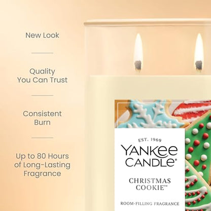 Yankee Candle Large Tumbler Scented Candle with up to 80 Hour Burn Time, Premium Plant Wax Blend for Consistent Burn, 20 oz Tumbler Candle with Room Filling Fragrance, Christmas Cookie - color: Christmas Cookie, size: 20oz