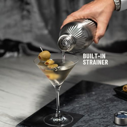 Diamond Edition Hybrid Cocktail Shaker Set, Stainless Steel, 28 oz | Diamond Edition Hybrid Cocktail Shaker Set with Vacuum Insulated Stainless Steel, Built-in Strainer, 28 oz - color: Stainless Steel