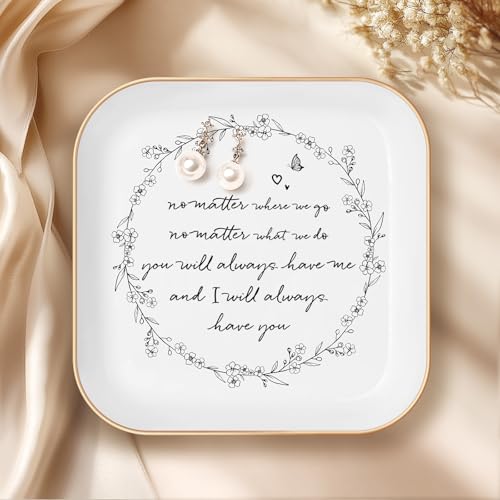 Gifts for Friends Going Away Friendship Ceramic Ring Dish | Friend Birthday Gifts for Women No Matter Where We Go,No Matter What We Do,You Will Always Have Me,and I Will Always Have You - color: White-commitment