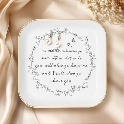 Gifts for Friends Going Away Friendship Ceramic Ring Dish | Friend Birthday Gifts for Women No Matter Where We Go,No Matter What We Do,You Will Always Have Me,and I Will Always Have You - color: White-commitment