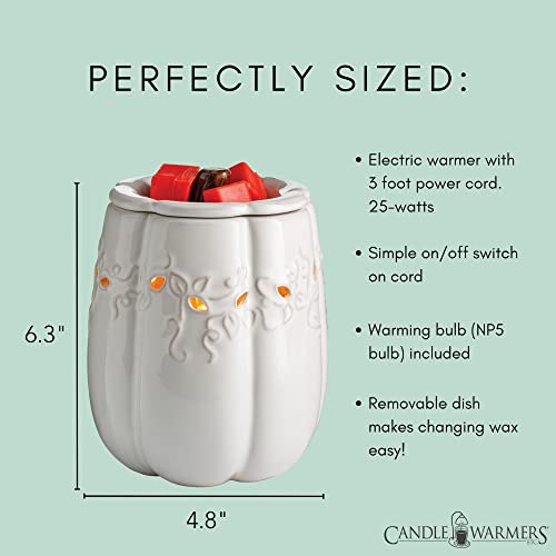 Candle Warmers Etc. Illumination Fragrance Warmer- Light-Up Warmer for Warming Scented Candle Wax Melts and Tarts or to Freshen Room, White Pumpkin - size: White Pumpkin