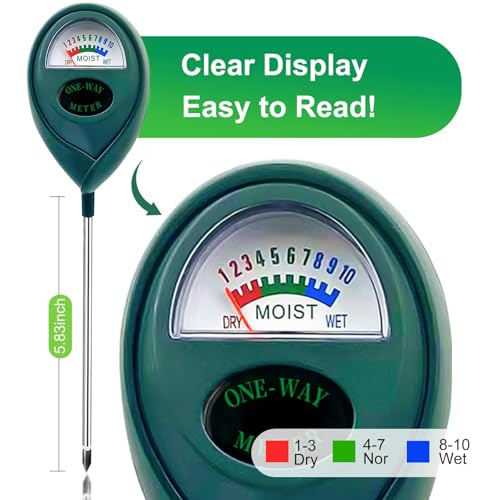 Green Soil Moisture Meter, Plant Water Meter, Soil Water Tester for Houseplants, Hygrometer Sensor Water Monitor for Indoor Outdoor Garden, Potted Plants, Farm, Lawn, No Battery Needed (3)