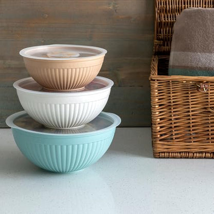 Nordic Ware Prep and Serve Mixing Bowls Set, 6-Piece, Earth-Tones - color: Earth-Tones, size: 6-Piece