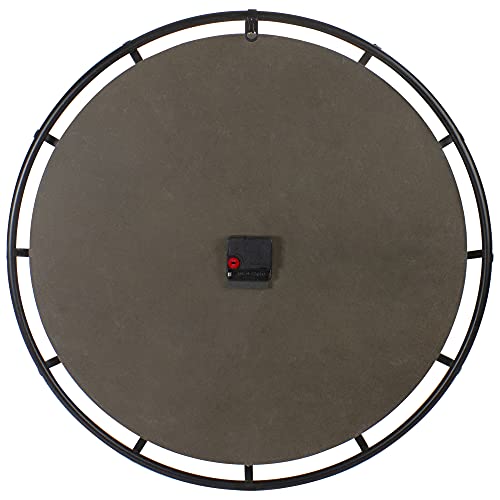 Northlight Country Rustic Metal and Wood Round Wall Clock - 23.5" - Black